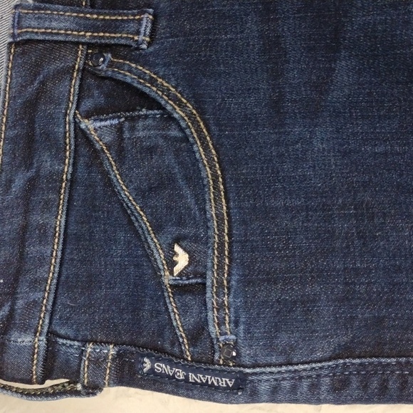 Armani Jeans Lotus Blue Dark Wash Five Pocket Low Mid Rise Skinny Leg Jean - Picture 10 of 15